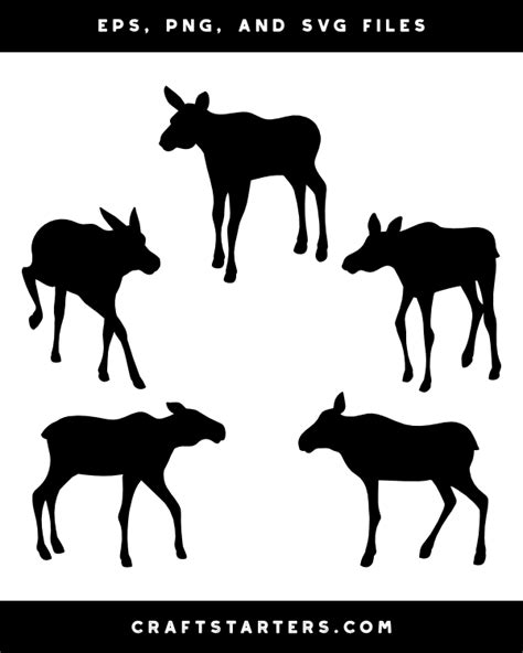 Baby Moose Silhouette Clip Art