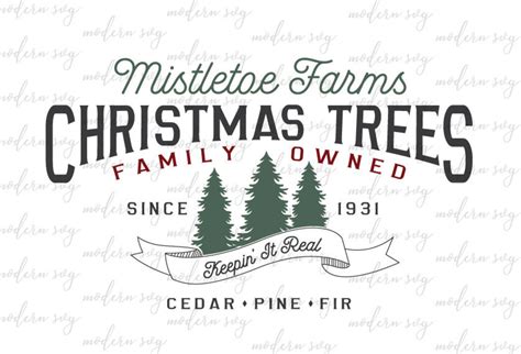 Christmas Tree Farm SVG Vector Sign Christmas SVG | Etsy