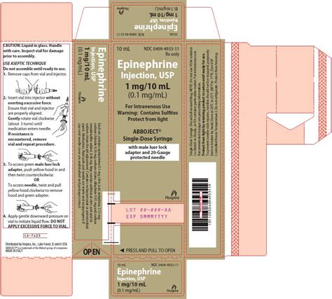 Epinephrine Injection - FDA prescribing information, side effects and uses