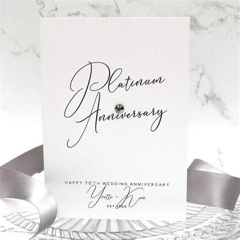 70th Platinum Jewel Personalised Anniversary Card | Shop Online ...