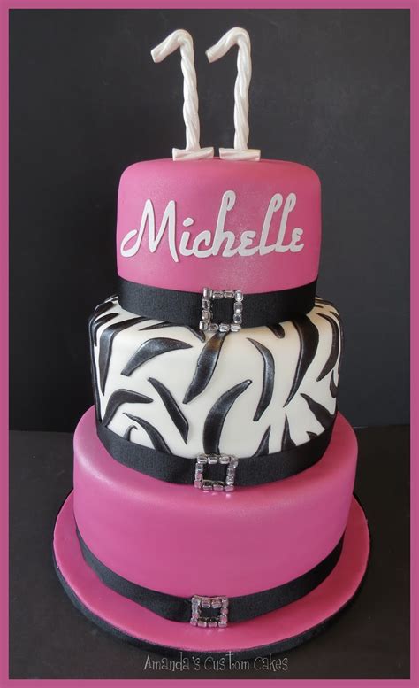 Amanda's Custom Cakes: Girly 11th Birthday Cake