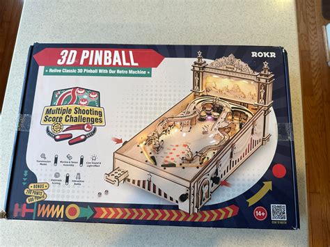 ROKR Pinball Machine 3D Wooden Puzzle Amusing Table Game with Music LED Light | eBay