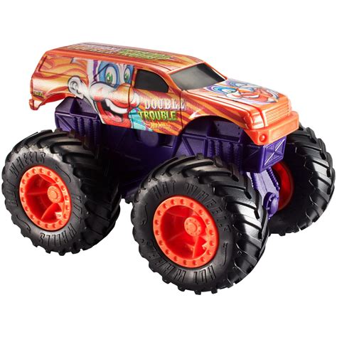 Hot Wheels Monster Trucks 1:43 Scale Double Trouble Rev Tredz Truck ...