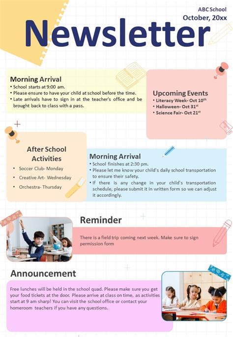 One Page Post It Style Newsletter Template Presentation Report Infographic PPT PDF Document PPT ...