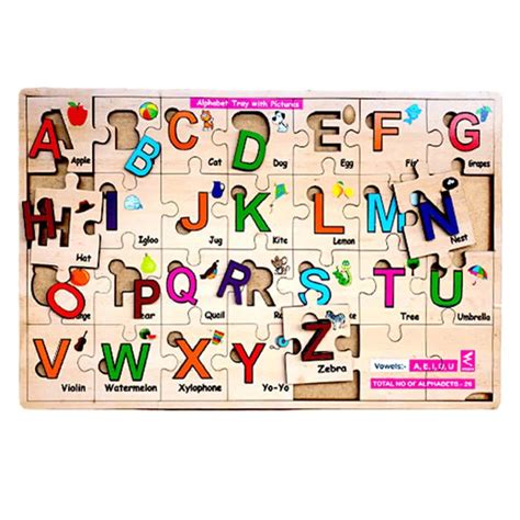 Buy Wooden Alphabet Matching Puzzle Board Game on Snooplay India