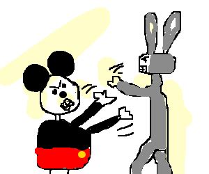 mickey mouse vs bugs bunny - Drawception