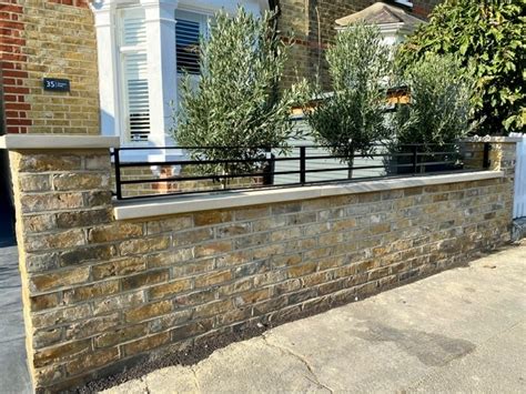 Brick Garden Wall Company London Design with Yorkstone Coping Stones - London Garden Blog