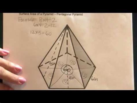 How to find the Surface Area of a Pentagonal Pyramid - YouTube