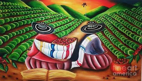 Coffee Plantation Colombia Painting by Carlos Duque - Fine Art America