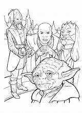Star Wars The Jedi Council With Yoda And Mace Windu  Kids sketch template