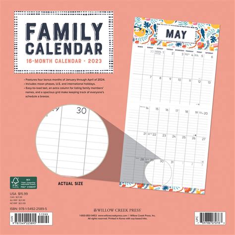 Family Planner - 2023 Wall Calendar by Willow Creek Press | 9781549225895 | Booktopia