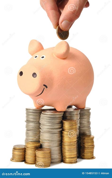 Piggy Bank And Coins Stock Photos - Image: 15485153