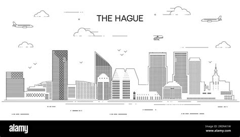 The Hague skyline line art vector illustration Stock Vector Image & Art ...