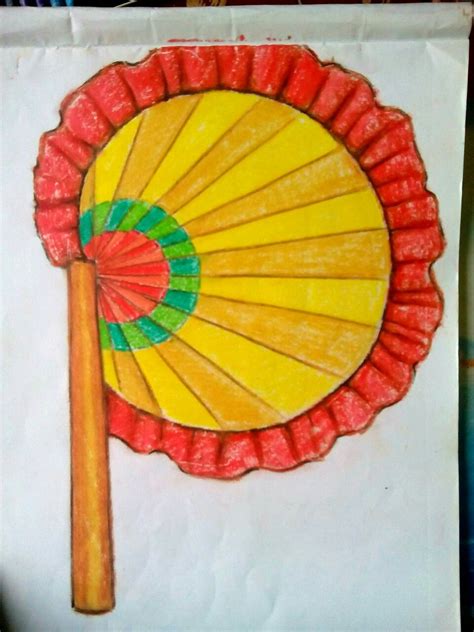 Hand fan (using pastel colour) | Art drawings for kids, Easy drawings for kids, Drawing pictures ...