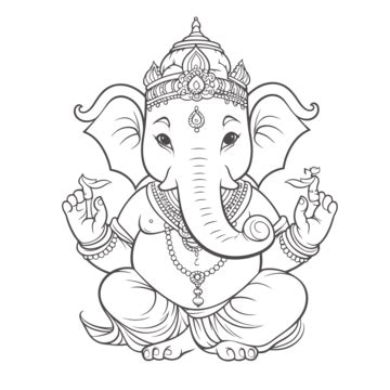 Ganesh Simple Outline PNG Transparent Images Free Download | Vector Files | Pngtree