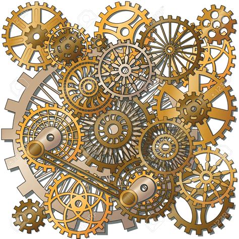 the gears in the style of steampunk. Gradient mash | Steampunk illustration, Mechanical art ...