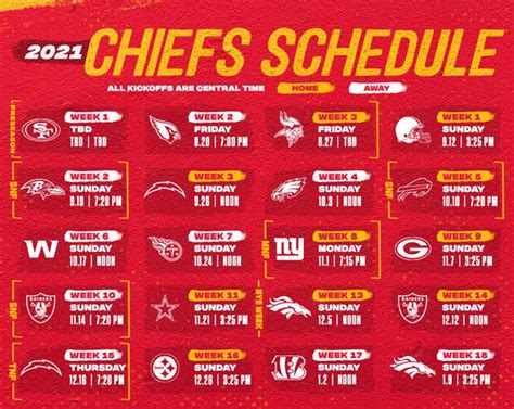 Chiefs Schedule