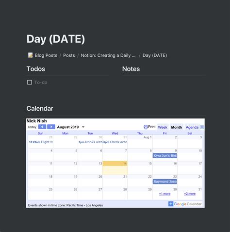 Notion calendar template - cachewest