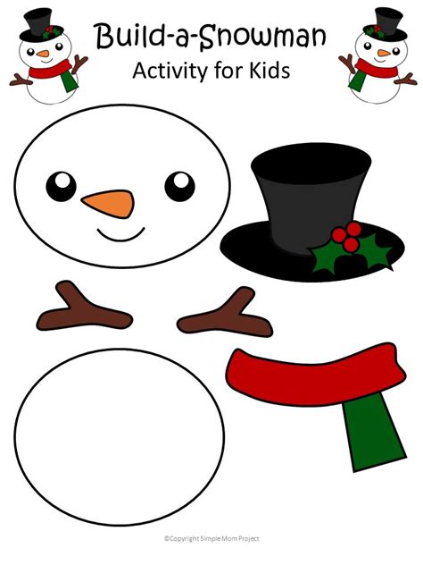 Printable Snowman Craft with FREE Template | Winter crafts for kids, Preschool christmas, Diy ...