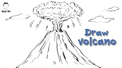 How To Draw A Volcano Easy Drawing Art | Images and Photos finder