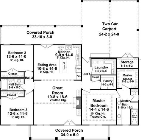 Plan 60102 | One Story Country Living House Plan | Modern farmhouse ...