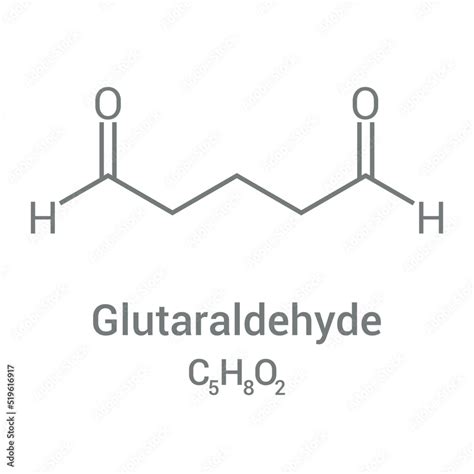 chemical structure of Glutaraldehyde (C5H8O2) Stock Vector | Adobe Stock