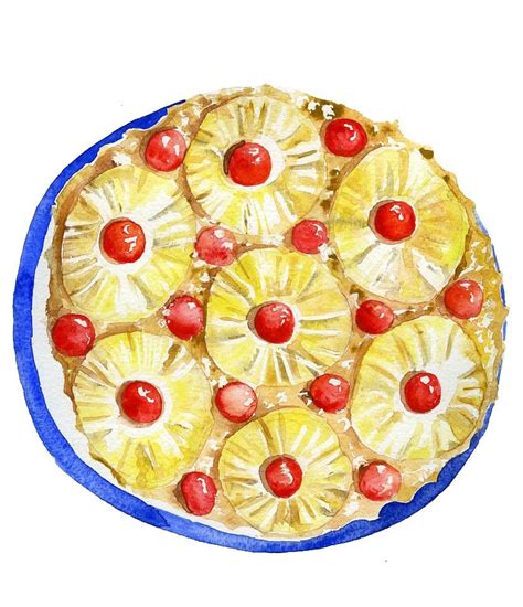 Pineapple upside down cake illustration by Jessie Kanelos Weiner ...