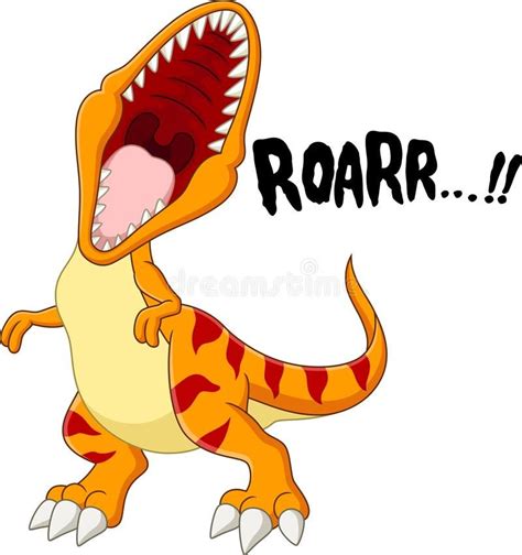 Roaring Cartoon Tyrannosaurus Rex Dinosaur