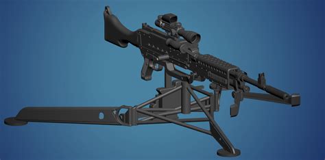 ArtStation - M240 Machine Gun with M192 Lightweight Ground Mount Tripod (WIP)