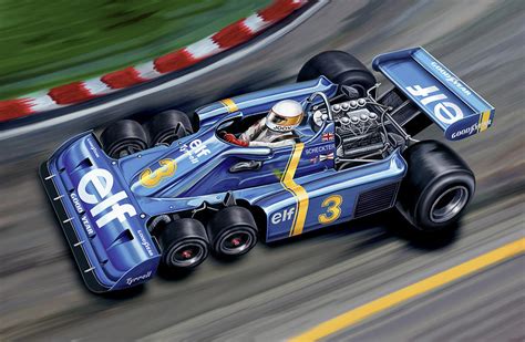 6 Wheel Tyrrell P34 F-1 Car Digital Art by David Kyte