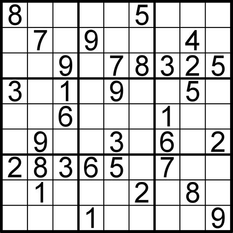 Printable Large Print Sudoku