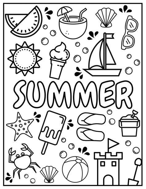 15 Free Summer Coloring Pages for Kids - Prudent Penny Pincher