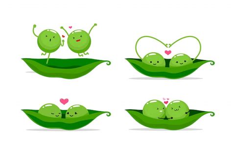 Two peas in a pod. vector illustration Vector | Premium Download