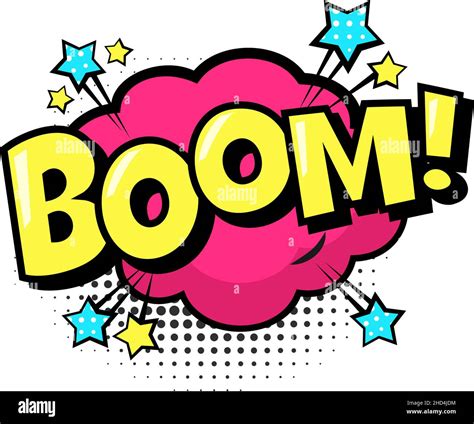 Boom sound comics style dotted bubble isolated. Vector boom sound bubble, cartoon speech cloud ...