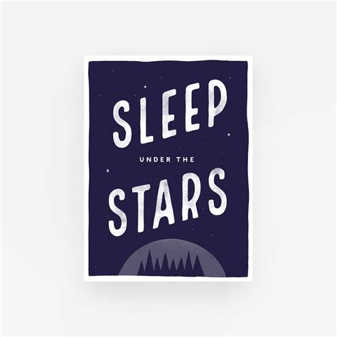 'Sleep Under The Stars' Art Print 30cm X 40cm By Pea