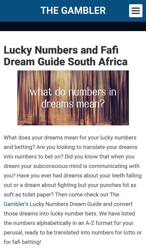 Fafi Numbers 1-49 Guide for Dreams in 2021 | Dream guide, Lucky, Dream