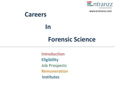 Careers in forensic science