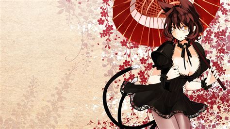 Download Wallpaper 1920x1080 Anime, Girl, Dress, Black, Hair Full