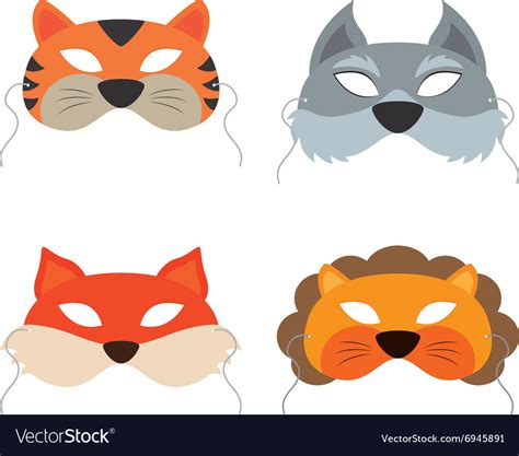 Animals mask Royalty Free Vector Image - VectorStock