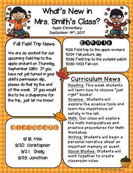 Fall Newsletter Templates {FREEBIE} by The Knitted Apple | TPT