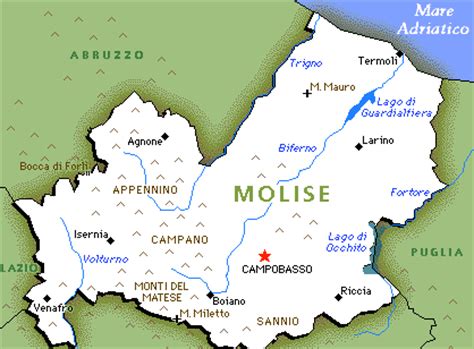 Molise Map Political Regions | Italy Map Geographic Region Province City