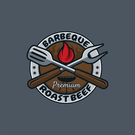 barbecue emblem logo 21314209 Vector Art at Vecteezy