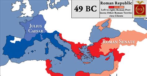 Roman Republic at the Beginning of Caesar's Civil War (Illustration) - World History Encyclopedia