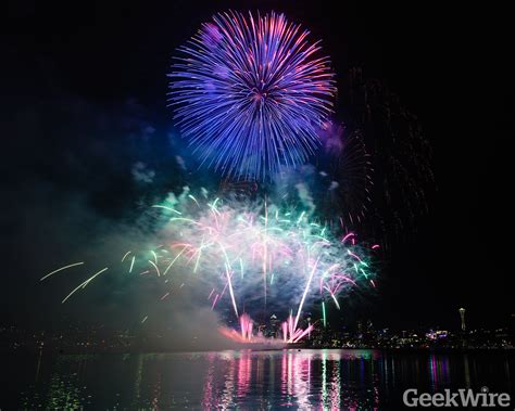 Happy 4th of July from GeekWire - Fireworks over Lake Union – GeekWire