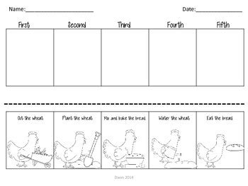 Little Red Hen Sequencing by Andrea Dixon | TPT