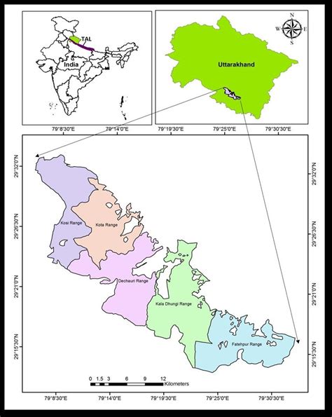 Map showing location of TAL and Ramnagar Forest Division. | Download ...