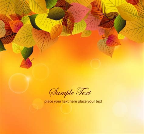 Autumn Background with Leaves Vector Illustration | Free Vector ...