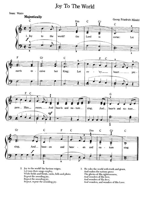 JOY TO THE WORLD Easy Piano Sheet music | Easy Sheet Music