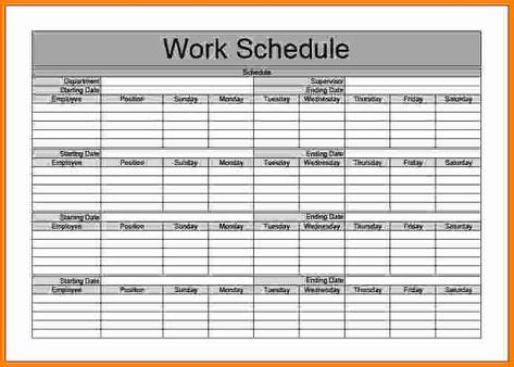 Monthly Work Schedule Template New 7 Monthly Schedule Template in 2020 ...