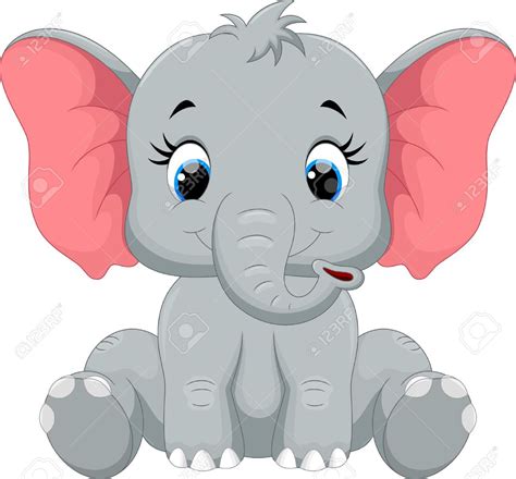 Cute Elephant Cartoon Sitting Royalty Free Cliparts, Vetores, E Ilustrações Stock. Image ...